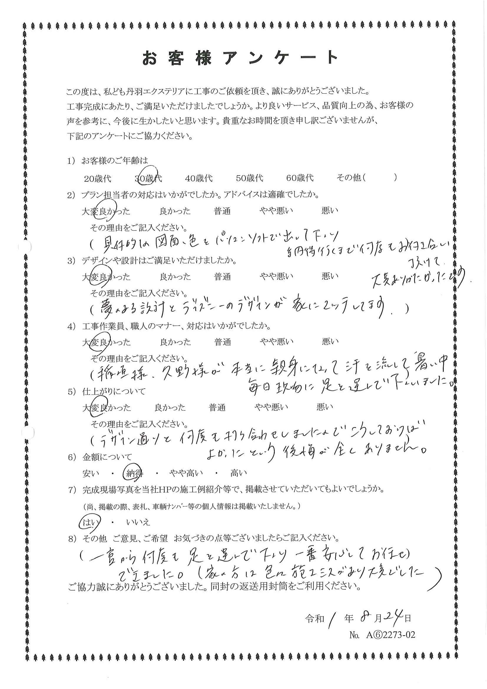 名古屋市w様 愛知県一宮のエクステリア ガーデニング 丹羽エクステリア